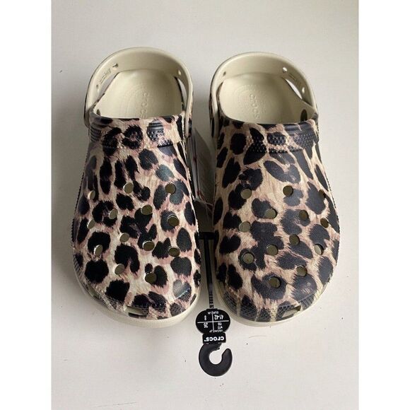 Crocs Women’s Sz 10 Classic Platform Animal Print Clog Bone Leopard 207844-2Y4 - Picture 8 of 12